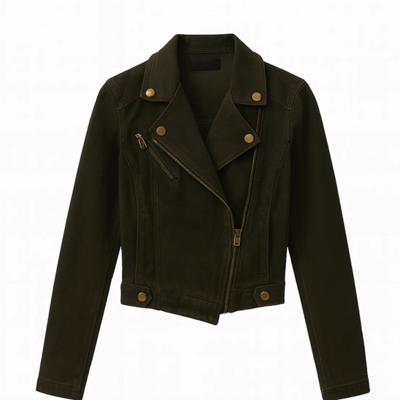 Sugarlips Jackets & Blazers - Sugar Lips Asymmetric Zip Denim Moto Jacket XS Black